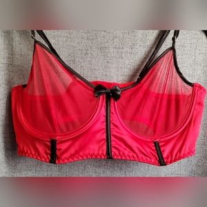 Sugar Thrillz sheer cup bra and thong set red